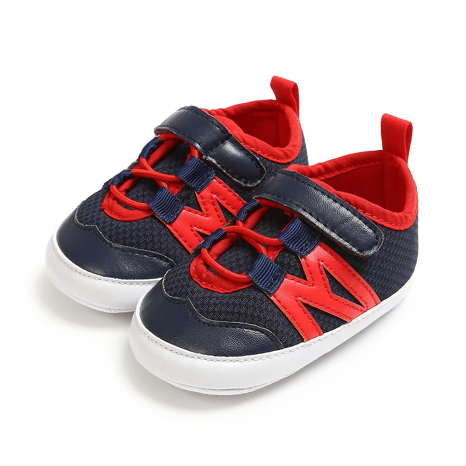 Лоскутная обувь для новорожденных мальчиков и девочек; повседневные кроссовки унисекс; тапочки для малышей; обувь для маленьких мальчиков - Цвет: blue