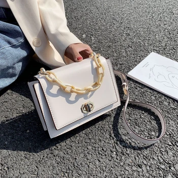 

Chain Design New Mini PU Leather Flap Bags For Women 2020 Summer Lady Shoulder Handbag Female Fashion Luxury Cross Body Bag