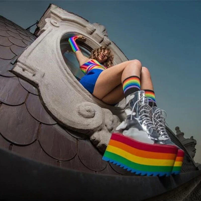 Rainbow Platform Woman Shoes (7)