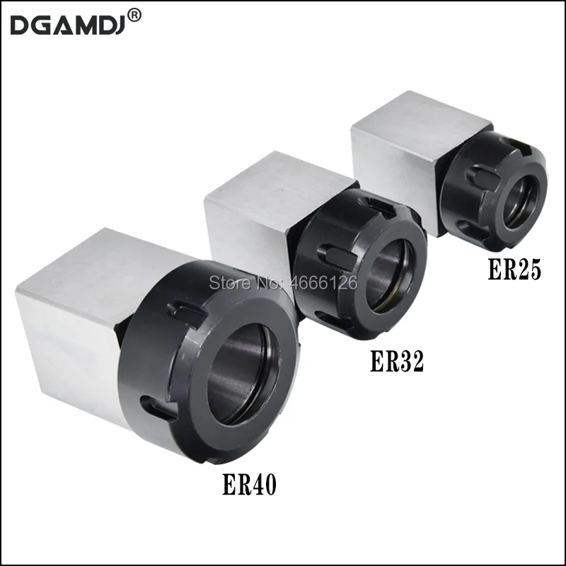 

1 Pcs Square ER32 ER25 ER40 Chuck Block Hard Steel Spring Chuck Seat, Suitable For CNC Lathe Engraving And Cutting Machine