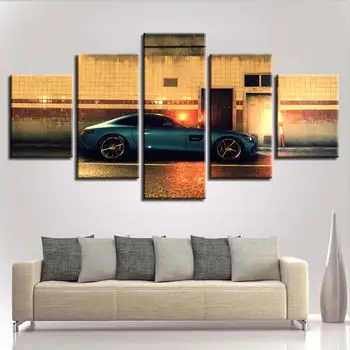 

HD Printed Home Decoration Wall Artwork Framework Canvas Poster 5 Piece Sports Car Living Room Pictures Modular Vehicle Painting