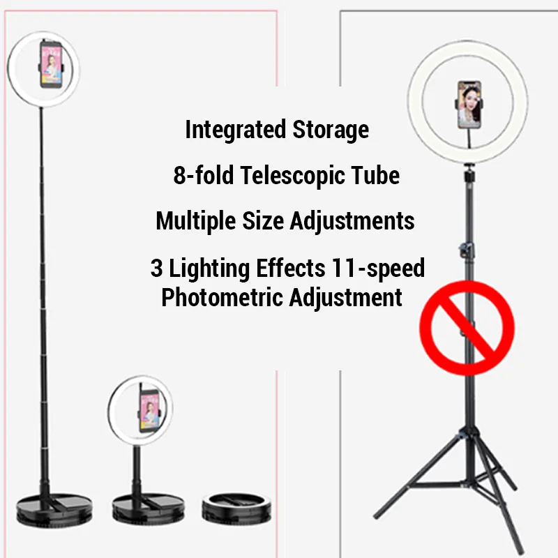 Диммируемый 3500-6000K светодиодный Selfie кольцо свет для Youtube Макияж Видео Фото освещение фотостудия свет складной 168 см держатель