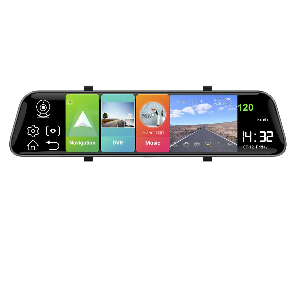 HGDO 12'' Car DVR 4G ADAS Camera Android 8.1 Rear View Mirror with Mount FHD 1080P WiFi GPS Dash Cam Registrar Video Recorder