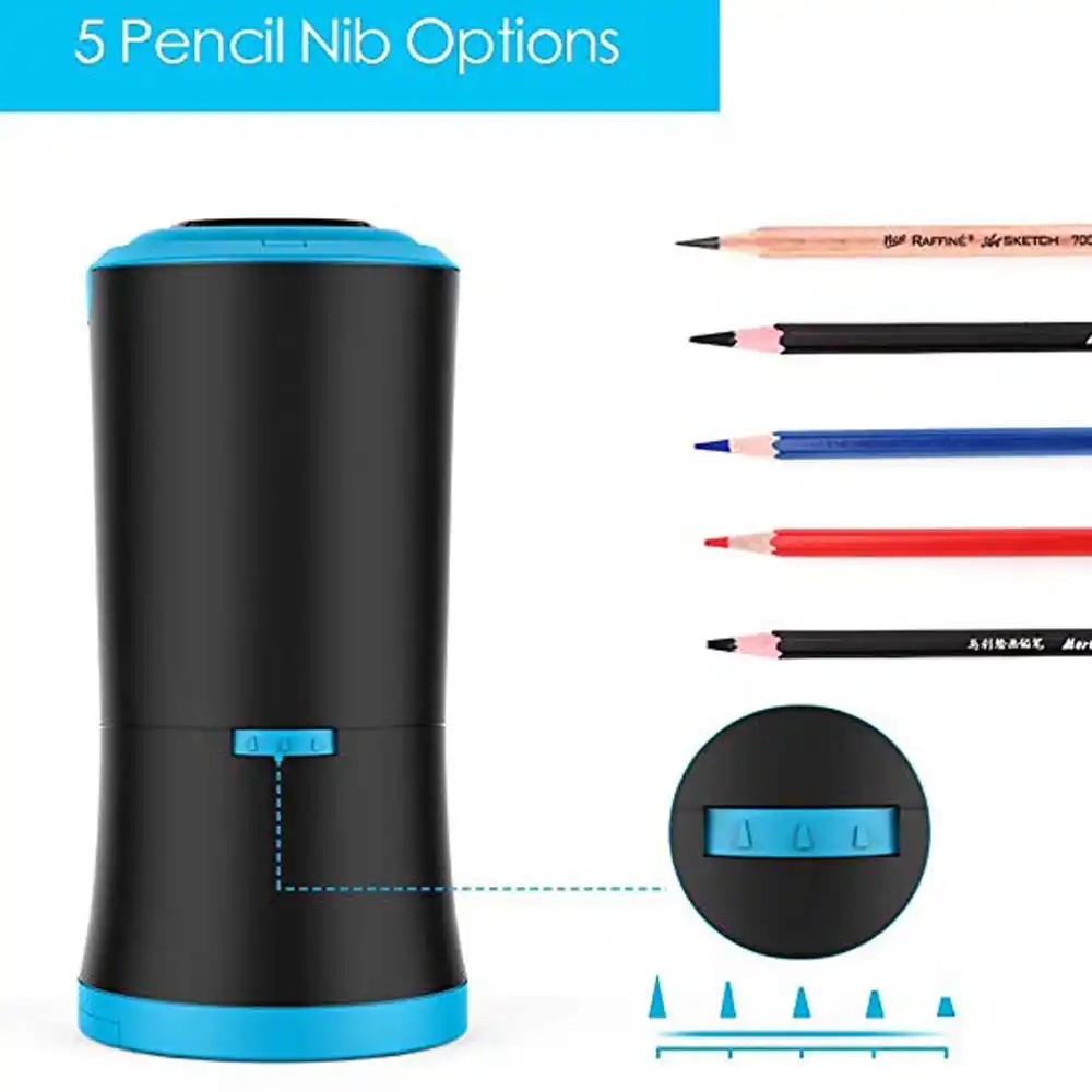 USB /& Battery Operated with Extra Blade Refill 3 Adjustable Sharpening Modes Sharpens Fast Portable and Safety Design for School Classroom Office Home Use Deli Electric Pencil Sharpener