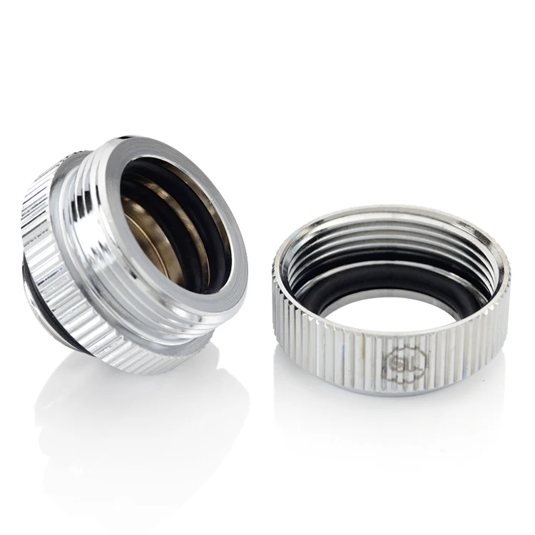 2 шт. Bitspower Touchaqua двойное уплотнительное кольцо G1/" затяните ручной Компрессионный фитинг для жесткой трубки od14мм черный, серебристый - Цвет лезвия: Silver