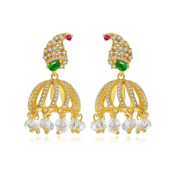 

Delicated Bell Drop Earrings for Girls Bridals Party Clear Beads High Quality Cubic Zircon Big Fashion Jewelry Gift