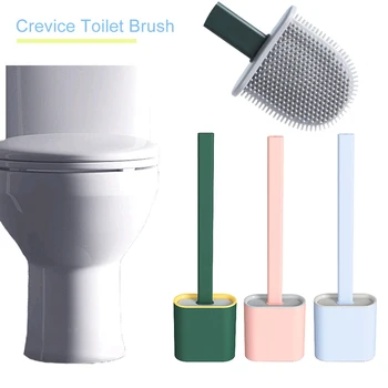 

Silicone Handle Bathroom Toilet Cleaning Brush Holder Toilet Brush Scrubber Bathroom Cleaing Tool Accessories 2020 new