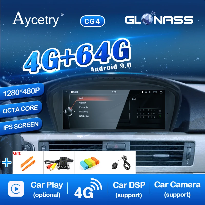 

4G 64G IPS screen Android 9.0/7.1 2 DIN Car Player for BMW 5 Series E60 E61 E63 E64 E90 E91 CCC CIC System GPS Navigation Radio
