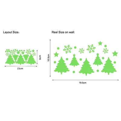 3D Рождественская елка флуоресцентные наклейки Светящиеся в темноте оконные настенные наклейки детская комната гостиная Светящиеся Настенные наклейки s - Цвет: A