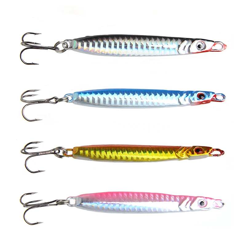

40g Metal Jigging Spoon fishhooks Sea Fishing Lead Fishing Baits with hook Fishing Iron 3 Hooks
