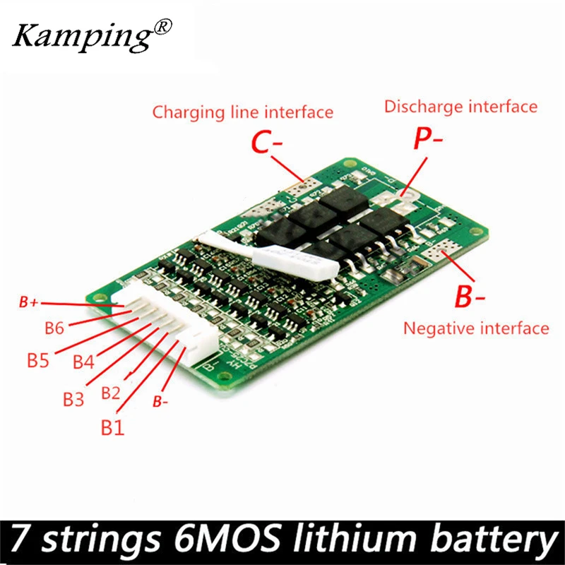 

BMS 6S 7S 10S 4.2V 15ABMS Lithium Ion 18650 Battery Protection Balance Plate 7 S BMS 24V 15A 29.4V Lithium Battery BMS E-Bike
