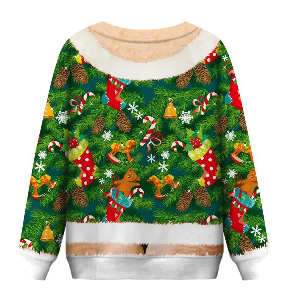 Рождественский женский свитер с забавным принтом, уличная одежда, пуловер, топы с круглым вырезом, различные дизайнерские топы, теплая одежда bluzy damskie#30