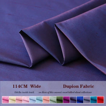 

Pure Colour 114cm Wide 16Momme 100%silk Dupion Fabric for Dress Yarn Dyed Cloth Diy Sewing Free Shipping Summer New Sale Hot