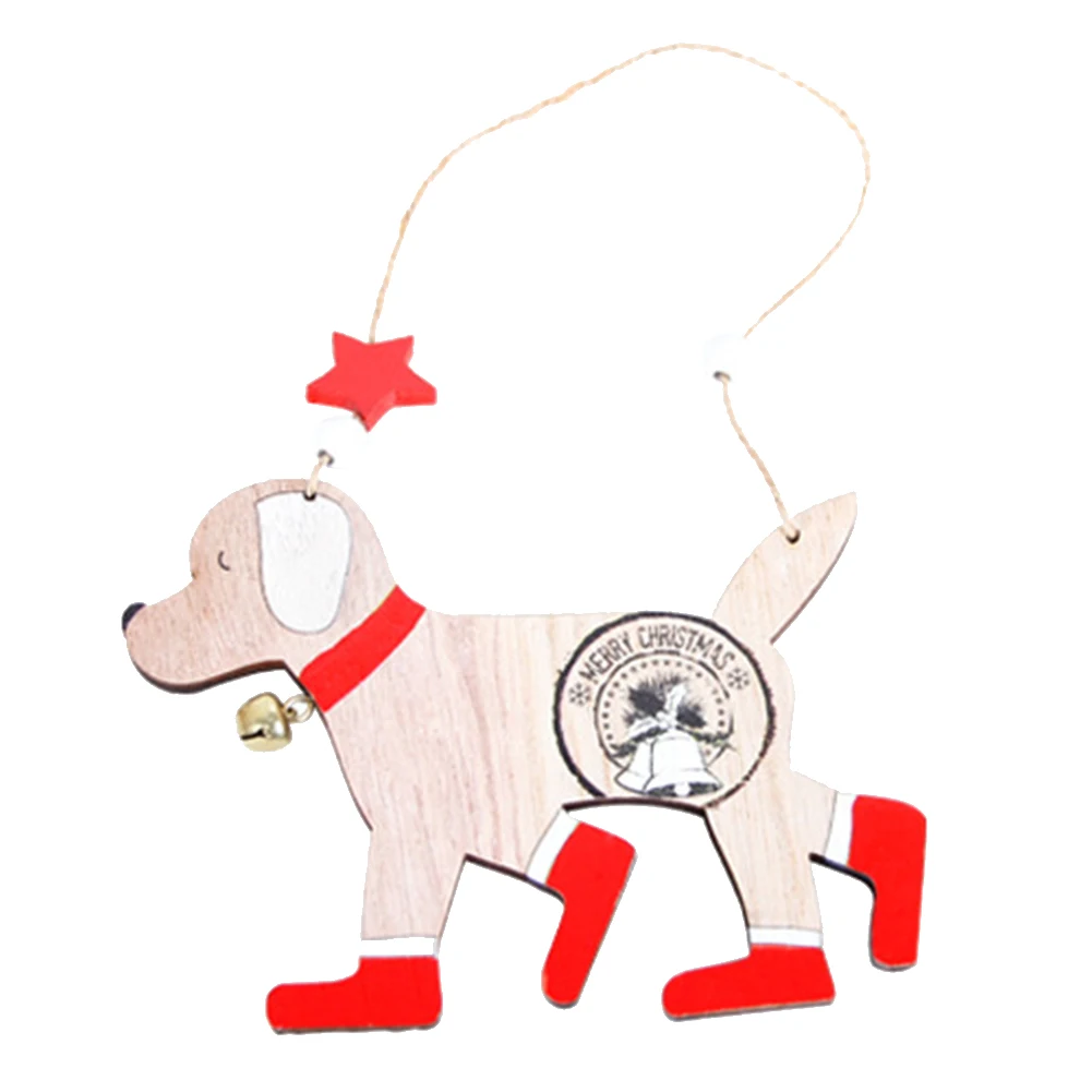 

6pcs/set Colorful DIY Hanging Pendants Home Wooden Cartoon Dog Party Window Christmas Ornament Craft Tree Decoration Kids Gift