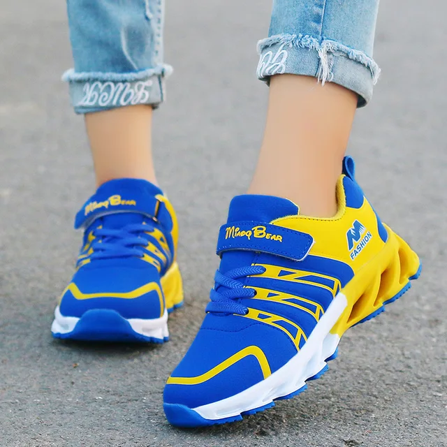 US $9.23 2019 Autumn Kids Shoes Boys Sneakers Breathable Patchwork HookLoop Sport Running Children Shoes Fo