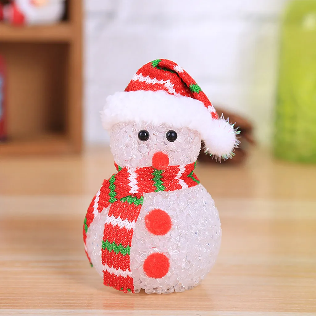 

Santa Claus toy under the tree Christmas EVA Luminous Snowman Doll LED with Light Doll Christmas Pendant Xmas decoration Pendant