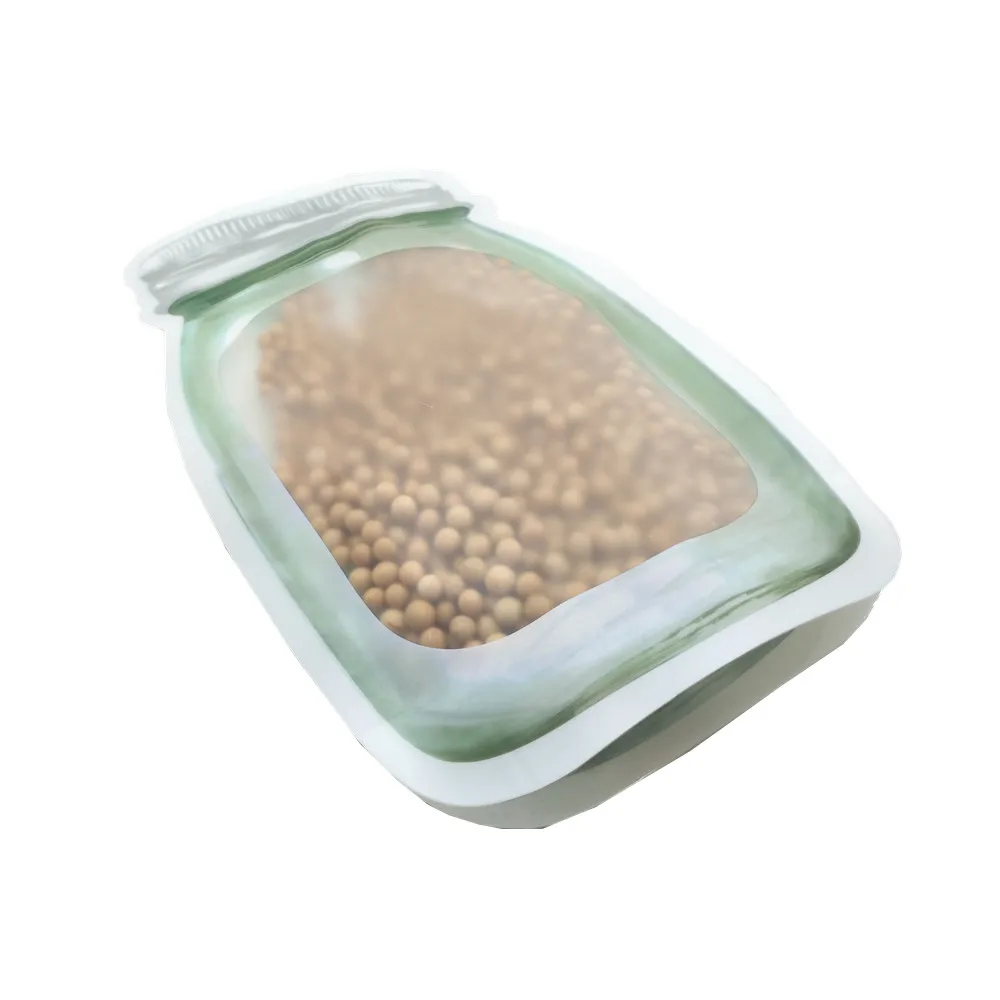 银色自立磨砂圆瓶袋 F