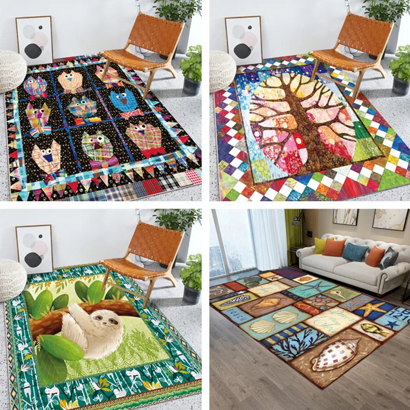 Cartoon 3D Printing Carpets Children Bedroom Play Tent Area Rug Home Decoration Carpet Kids Room Crawl Floor Mat Child Toys Gift | Дом и сад