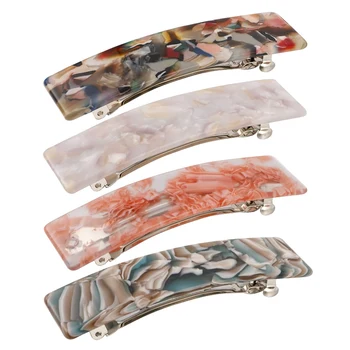 Günstige 4 Teile/satz Hohe Qualität Rechteck Frühling Pferdeschwanz Clips Essigsäure Einfache Geeignet Für Frauen