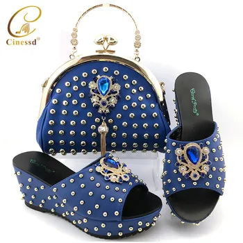 

New Fashion Italian Women Wedding Pumps with Purse Italian Shoes with Matching Bags Sales In Women Matching Shoes and Bag Set