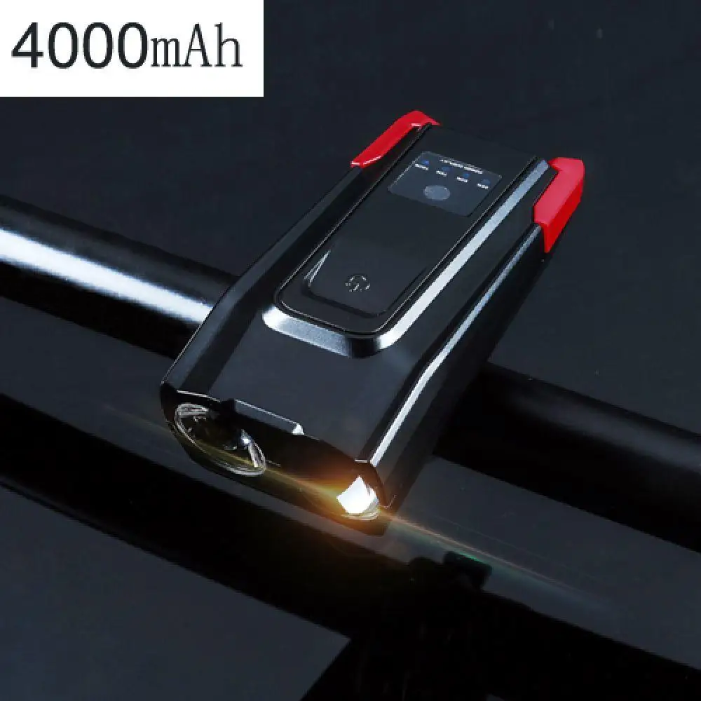 4000 мА/ч, индукционный велосипедный передний светильник, набор, USB Перезаряжаемый умный головной светильник с рогом, 800 люмен, светодиодный велосипедный фонарь, велосипедный мигающий светильник