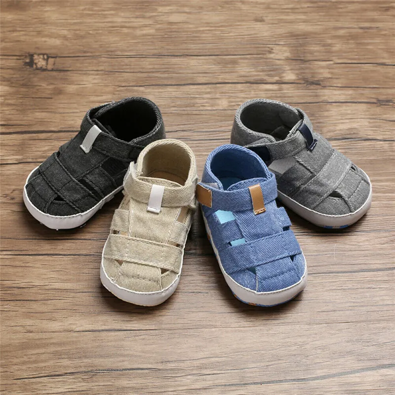 Newborn Baby Boys Toddler Kids Soft Sole Crib Shoes Anti-slip Prewalker Sneakers 