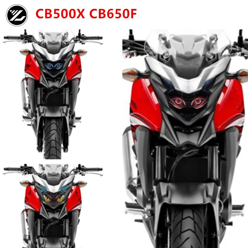 Motorcycle accessories Front Fairing Headlight Guard Sticker Head light protection Sticker for HONDA CB650F CB500X 2017 2018 19 motorcycle 3d front fairing headlight stickers head light sticker protection guard for honda cbr600rr cbr 600 rr 2006 2007