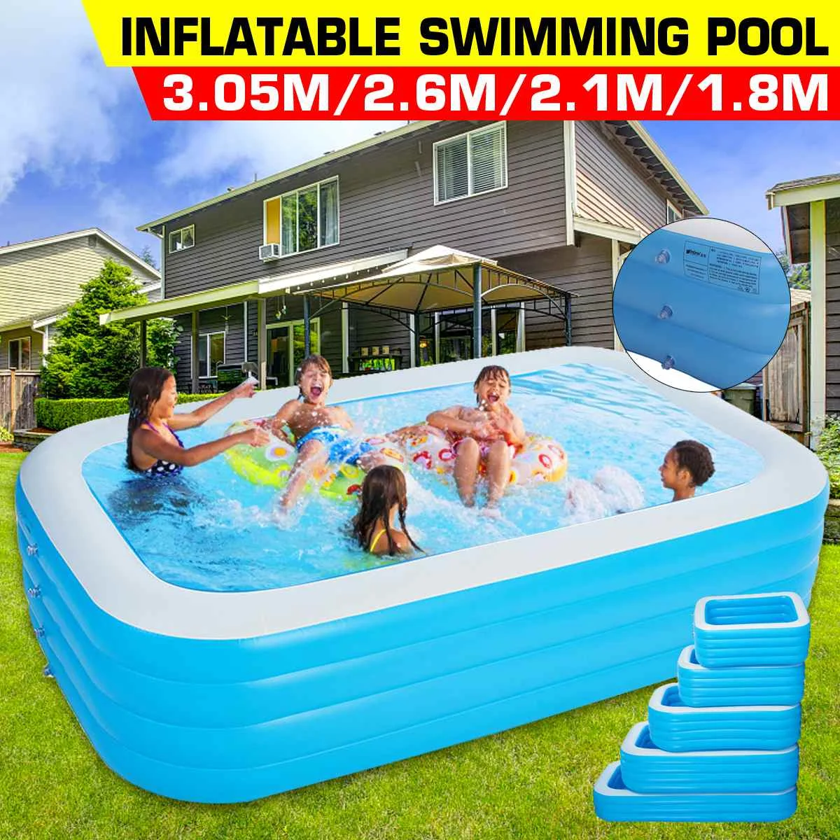 large rectangular paddling pool