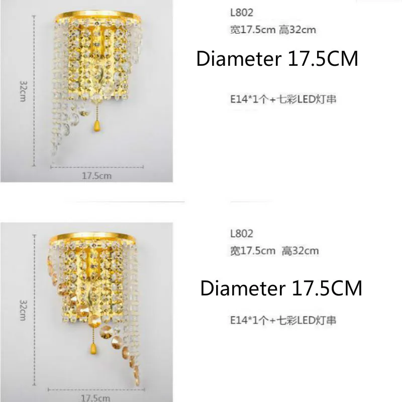 Светодиодный настенный светильник для спальни, Хрустальный светодиодный настенный светильник, бра для помещений, светильник для интерьера, современный светодиодный светильник, лофт прикроватный светодиодный светильник ing