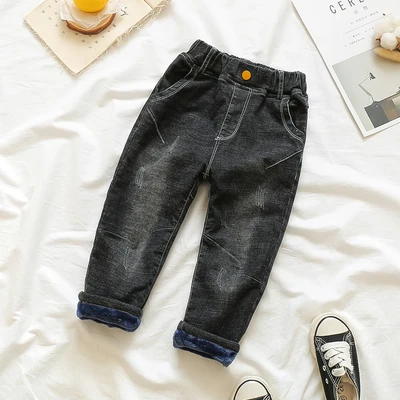 Boys Jeans Autumn Winter New Children's Denim Pants Kids Boy Thick Velvet Jeans Trousers for Baby Clothes Winter Jeans 2-7Y