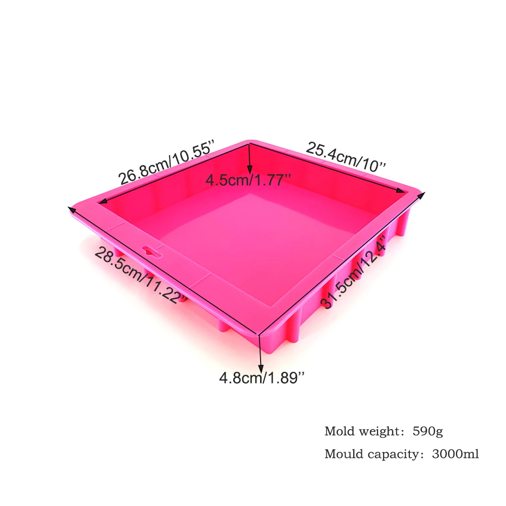 

3000ML Big Capacity Square Rendering Soap Silicone Mold DIY Craft Mould For Handmade Soap Making Loaf Toast Thickened Soap Moul