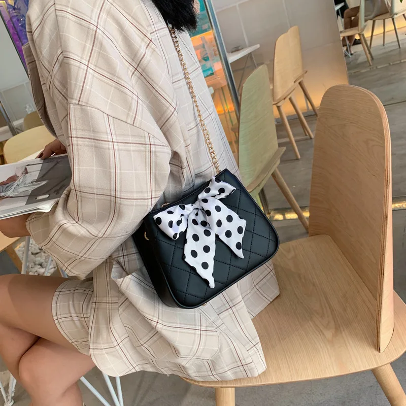 

Small Bag Women's 2019 Summer New Style Korean-style Online Celebrity Shoulder Bag Silk Scarves Chain-Style New Arrival Square S