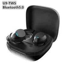 Новинка U9 TWS Bluetooth 5,0 наушники стерео бас беспроводная гарнитура наушники с микрофоном зарядная коробка для мобильного телефона