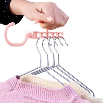

Vacclo PP Clothes Hanger Hook Multi-function Household Coat Hats Cloth Dried Organizer Balcony Storage Hook Color Random