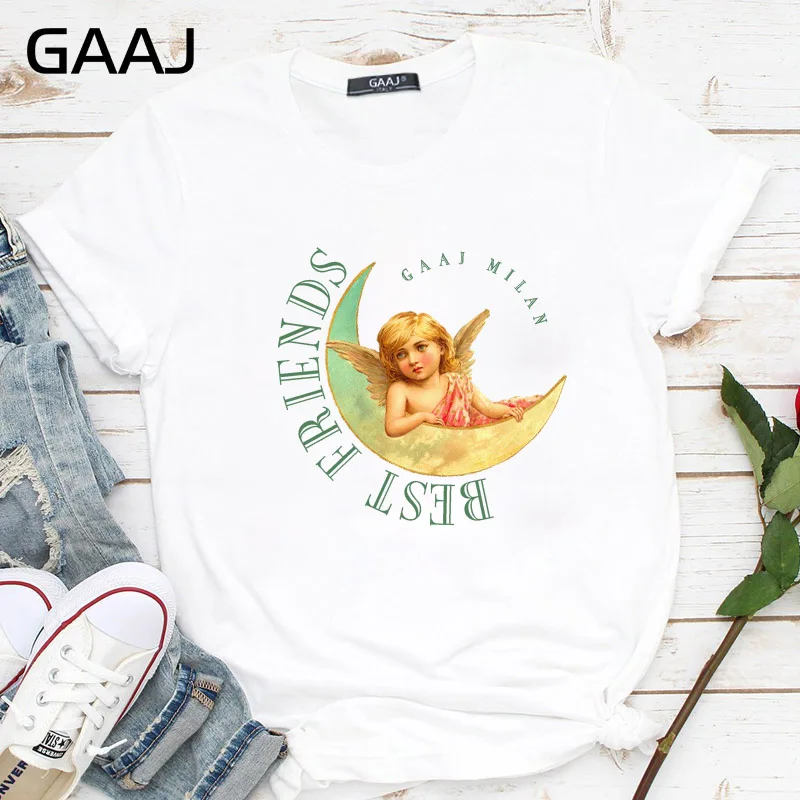 15 Вы не можете сидеть с нами, женская футболка, 5XL, женские футболки Харадзюку, эстетический графический принт, футболка, три ангела, топы, футболка - Цвет: 15