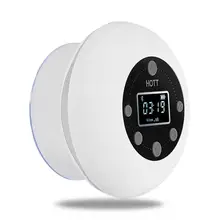 Orador sem fio bluetooth mini impermeável chuveiro alto-falante com ventosa tempo display digital fm rádio mic handsfree steore