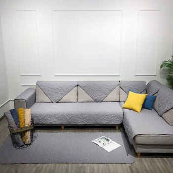 

Sofa Covers for Living Room Gray Yellow Color Washe Cotton Sofa Cushion Couch Cover Modern Minimalist Corner Sofa Towel Seat Pad