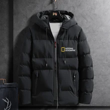 

National Geographic Clothing Winter Jacket Men Plus Size 4XL Cotton Padded Warm Parka Coat Casual Male Jacket Windbreaker Men