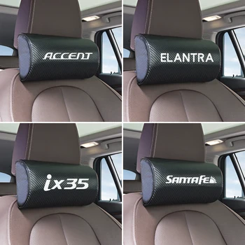 

car neck pillows both side pu leather single headrest case for Hyundai Elantra Tucson Sonata IX35 IX45 Verna Elantra Accessories