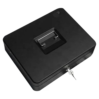 

Office Lockable Coin Money Holder Storage Portable Bank Security Lock Carry Home 2 Keys Petty Cash Box Steel Deposit