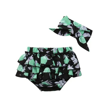 

Toddler Infant Baby Girl Kid Ruffle Pants Shorts Bottoms PP Pants Bloomers Soft Diaper Nappy Cover Shorts Panties 2Pc Size 0-24M