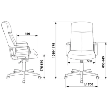 

Chair head БЮРОКРАТ DOMINUS, trolley, fabric, Gray, (Dominus/# G)