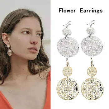 

2020 Hot Fashion Retro Personality Earrings Jewelry Hollow Gold Circle Design For Ladies Best Birthday Wedding Party Gift
