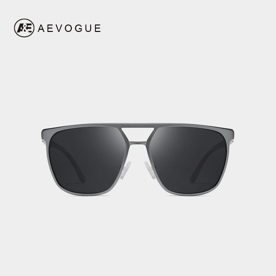 

AEVOGUE Polarized Sunglasses Men Aluminium Magnesium Temple Two Beams Retro Brand Design Oculos De sol Driving UV400 AE0754