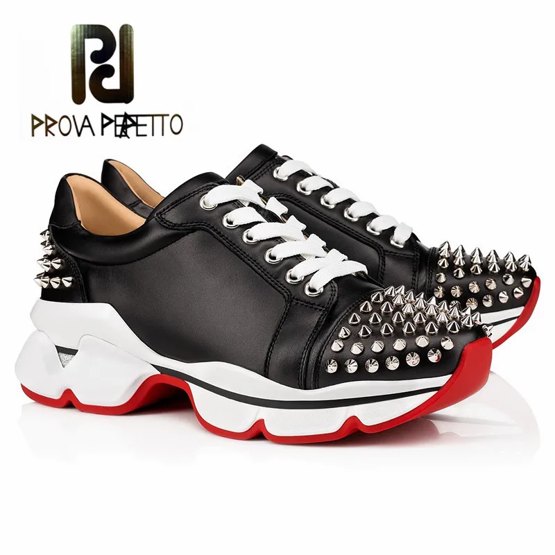 Prova Perfetto с заклепками; scarpe donna; ботильоны с перекрестной шнуровкой; женская обувь на плоской подошве; цвет белый, черный; спортивная обувь из натуральной кожи