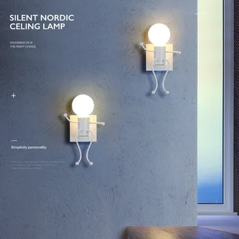 

Creative Personality Wrought Iron Villain Wall Lamp Simple Living Room Bedroom Bedside Lamp Corridor Corridor Stair Lamp