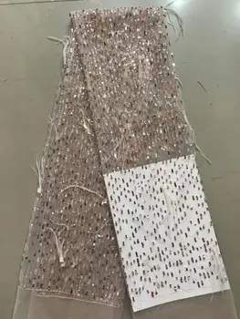 

Latest Sequins French Nigerian Laces Fabric High Quality Tulle African Laces Fabric Wedding African French Tulle Lace FFD-927