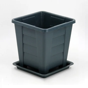 

2pcs/set Square Plant Flower Pot Garden Home Pot Nursery Planter Herb With Water Tray Set Garden Pots And Planters