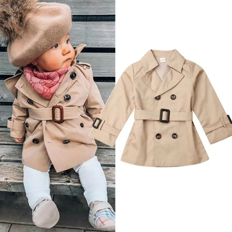 Enfants Filles Bébé hiver chaud Trench Coat coupe-vent Veste Pardessus Outwear Tops 