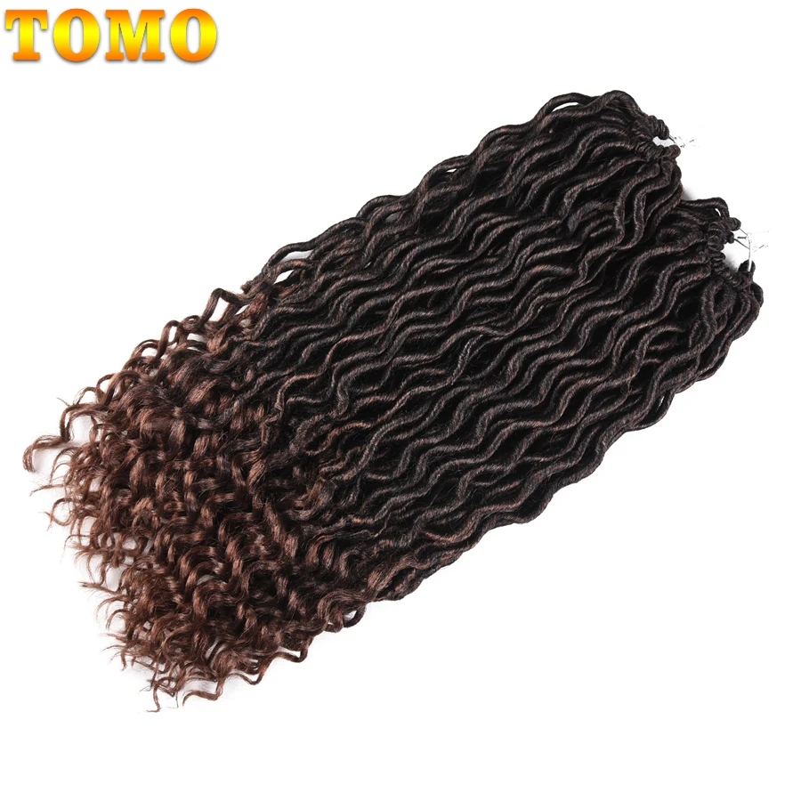 TOMO 20 Inch Goddess Faux Locs Crochet Hair Extensions Synthetic Soft Locs with Curly Ends Wavy Faux Locs Braiding Hair 24 Roots TOMO 20 Inch Goddess Faux Locs Crochet Hair Extensions Synthetic Soft Locs with Curly Ends Wavy Faux Locs Braiding Hair 24 Roots